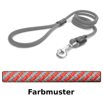 klassische Hundeleine - L - 175cm - rot und grau swirl